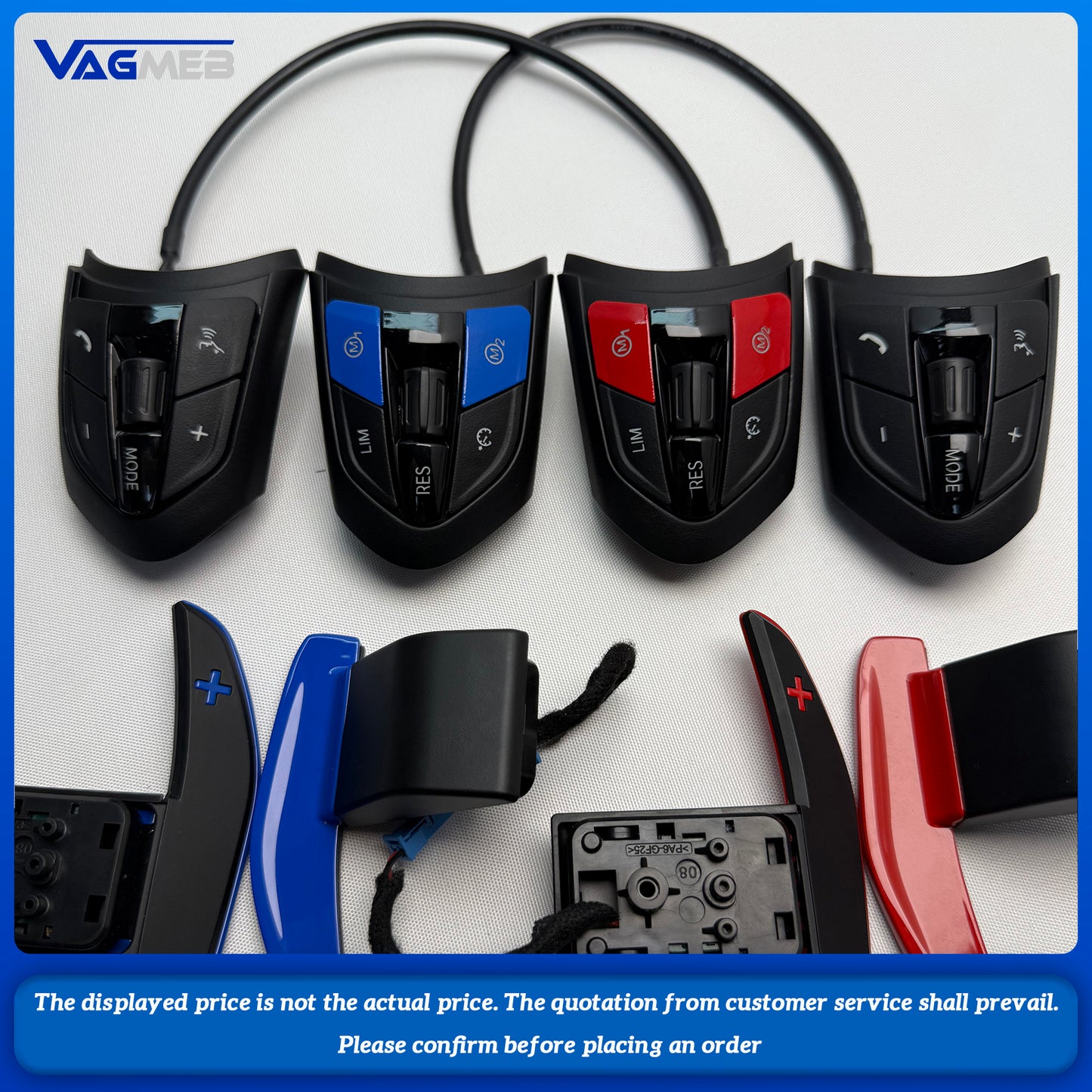 Steering wheel button with M1M2 button  paddle shifter red blue, suitable for BMW 35 F10F20 F30 Series