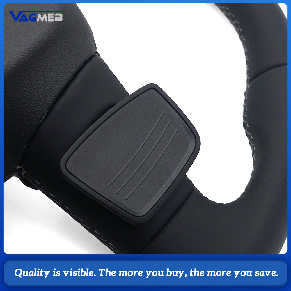 Full Leather Heated Multifunctional Steering Wheel Grey Stitching For Audi Q3 Interior Upgrade Replacement