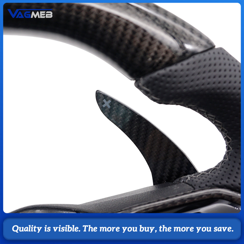Customized Carbon Fiber Steering Wheel Leather For VW Golf 8 GTI R Line MK8 Car Accessories