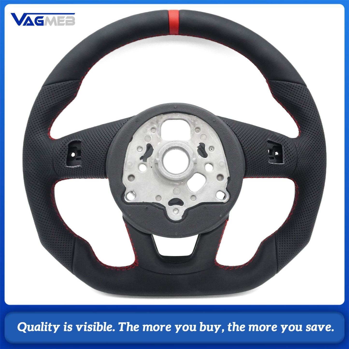 Sports style car steering wheel suitable for Audi A4 S4 B9 A3 S3 8V RS4 RS5 A5 S5 2017-2024 leather steering wheel car accessories
