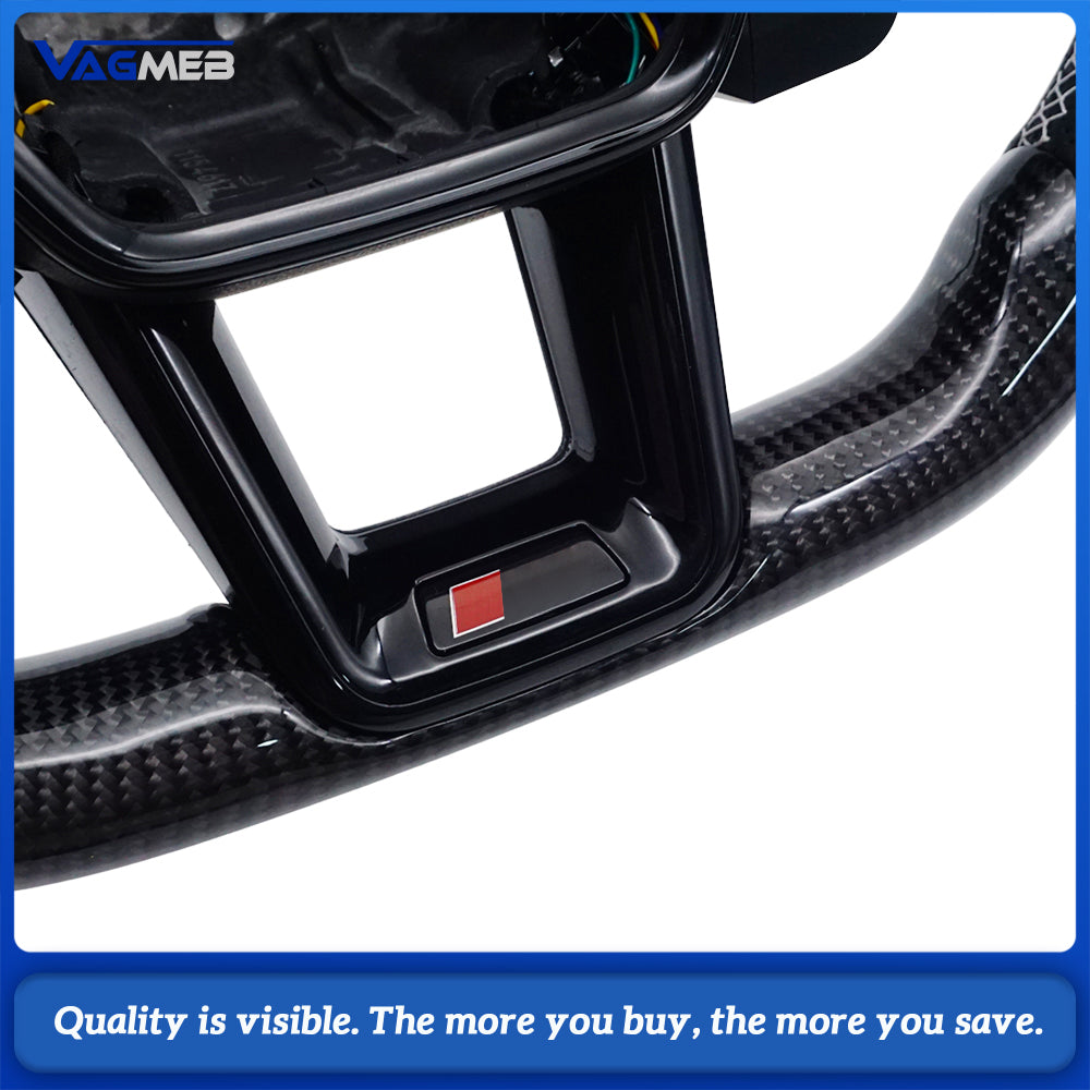 R8 button steering wheel For AUDI A6 C8 perforated leather baked black multifunctional sports steering wheel, Car Accessories