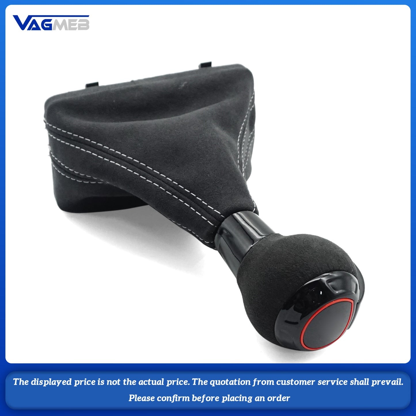For Audi A6C7 Gear Shift Knob with PU Leather Gaiter Boot Cover