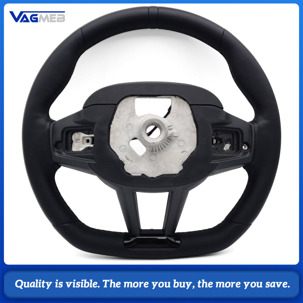 For BMW G20  Leather Steering Wheel Black Stitch Black Marker With Button Frame Heated Vibration Hands Off