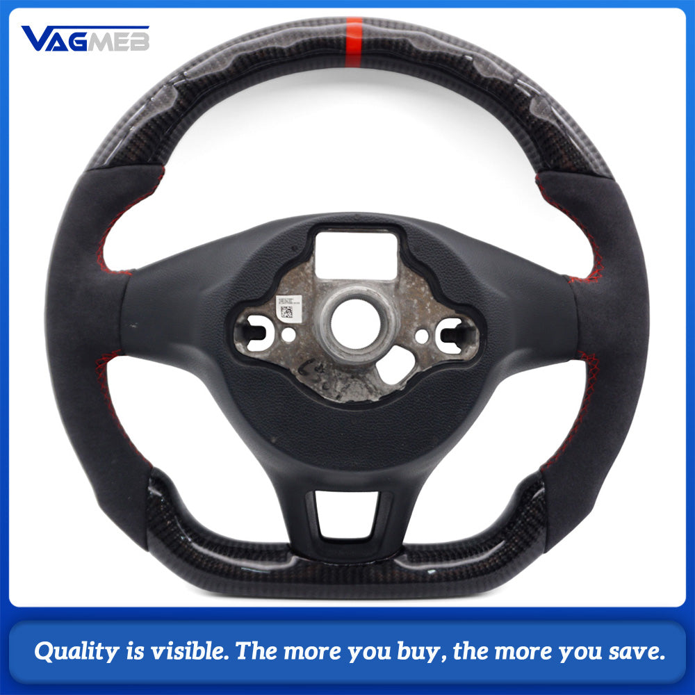 For VW Golf MK 7 7.5 custom carbon fiber alcantara steeringwheel with button frame stitching color can be customized
