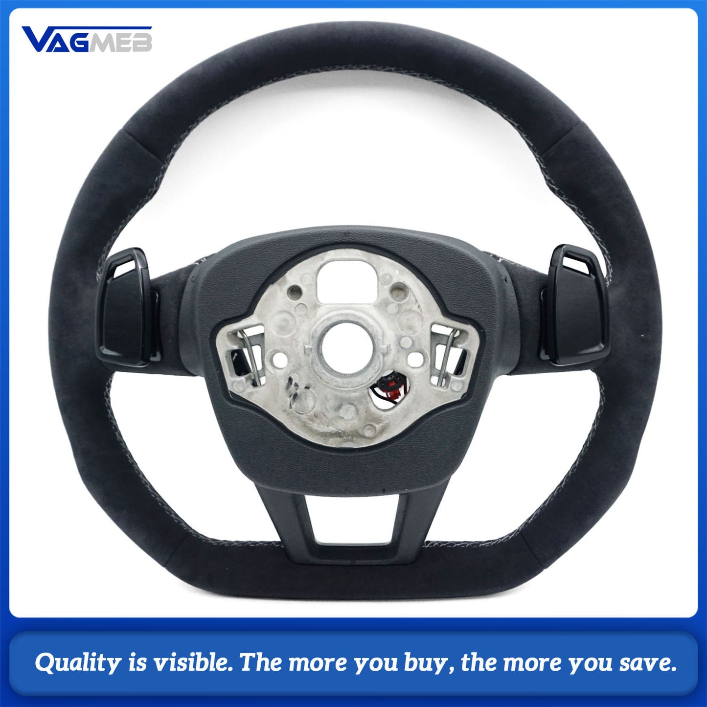 Blackened steering wheel suitable for Audi A6 C8 A7 Light gray  stitched steering wheel