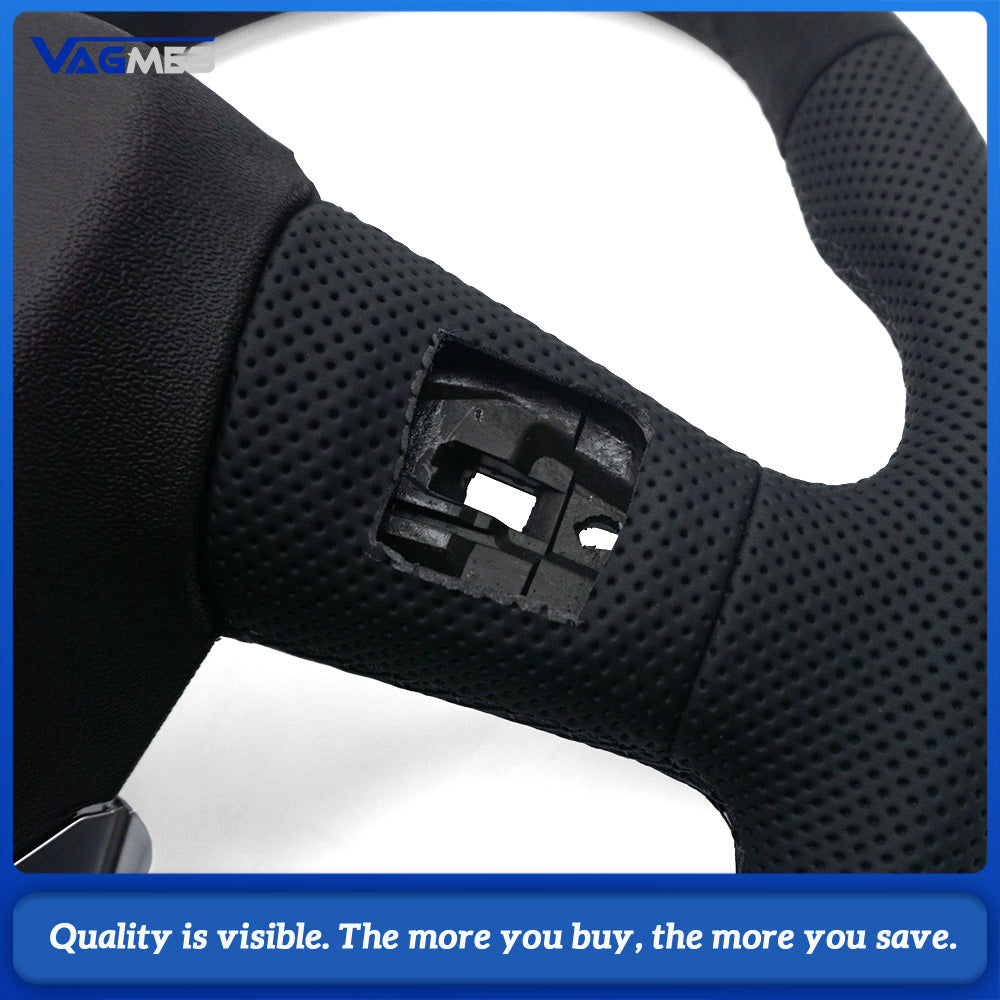 S Line Alcantara Top Bottom Half Perforated Black Stitch Steering Wheel No Buttons No Paddles For Audi Q5L FY