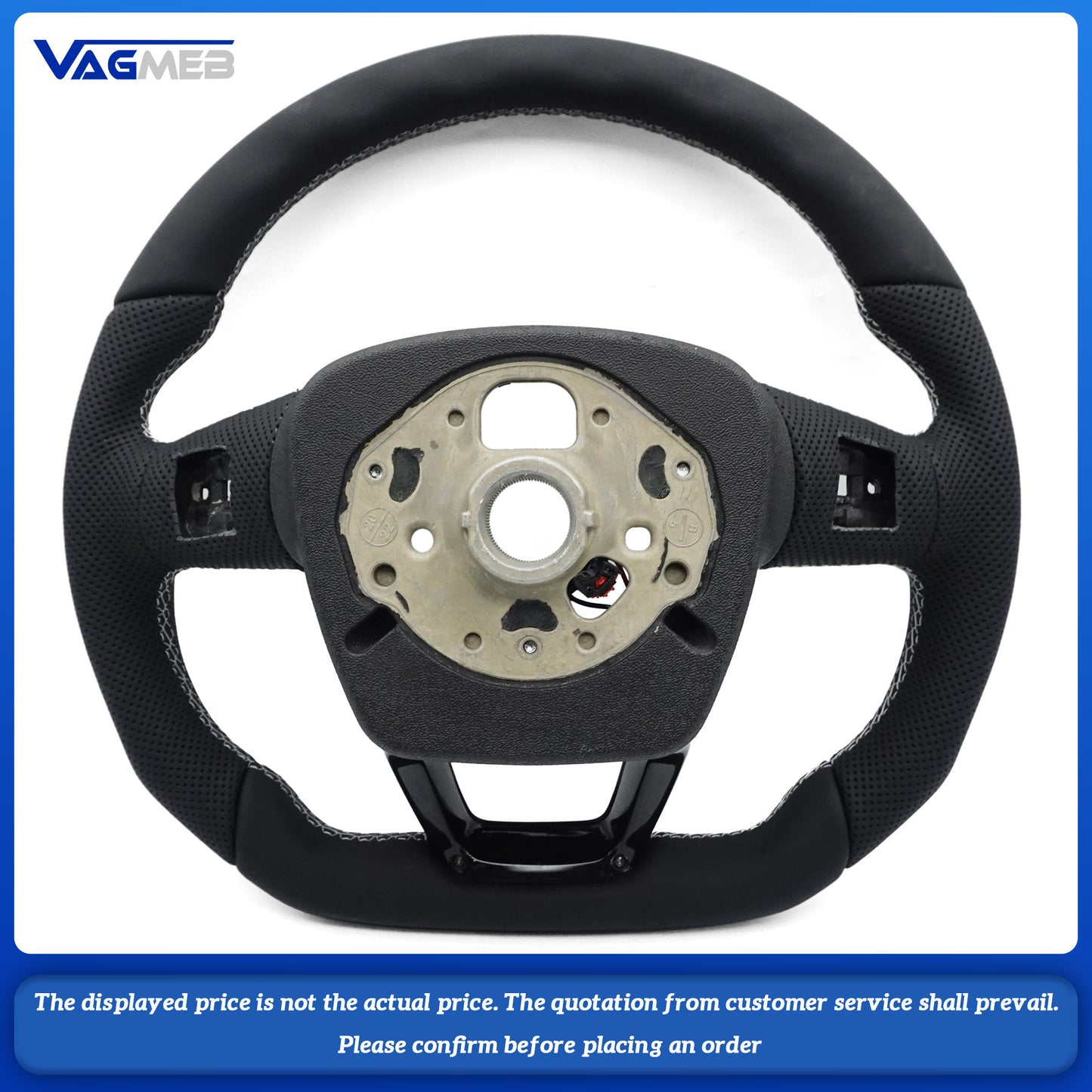 Heated steering wheel suitable for Audi Q5 FY Q7 4M flat bottomed sport leather steering wheel all black