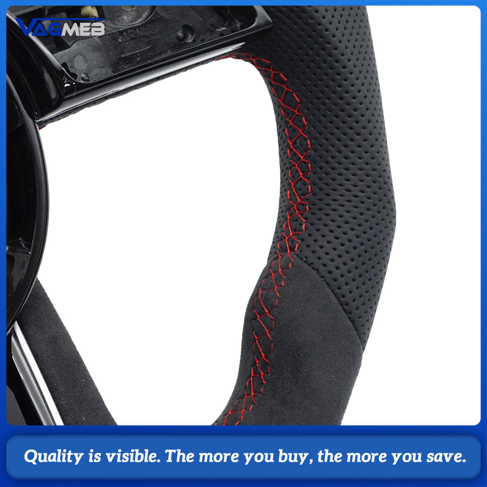 Sports style car steering wheel suitable for A4 S4 B9 A3 S3 8V RS4 RS5 A5 S5 2017-2024 leather steering wheel car accessories