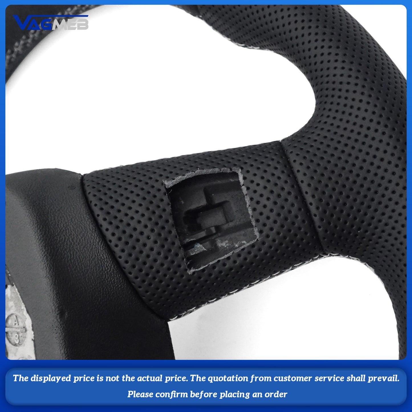 For Audi RS Logo Q3 Q5 Q7 Q8 Q3L Q5L RSQ3 RSQ5 RSQ7 custom alcantara half perforated leather steeringwheel with heating function