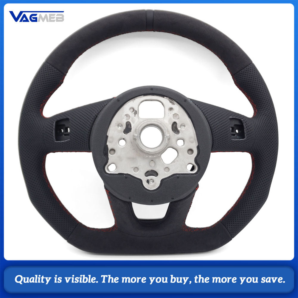 For Audi RS3 RS4 RS5 A3 8V A4 B9 A5 S3 S4 S5 Fully Perforated Leather Steering Wheel
