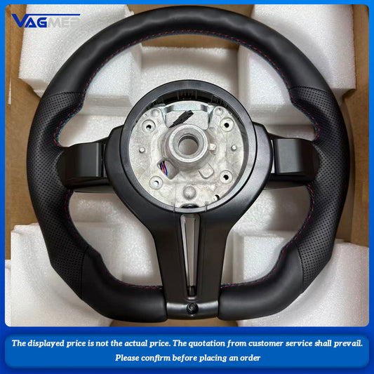 For BMW F30 F31 F32 F10 F20 F07 F01 E46 E60 E90 Color Stitching Perforated Leather Sport Steering Wheel M Logo Car Assembly