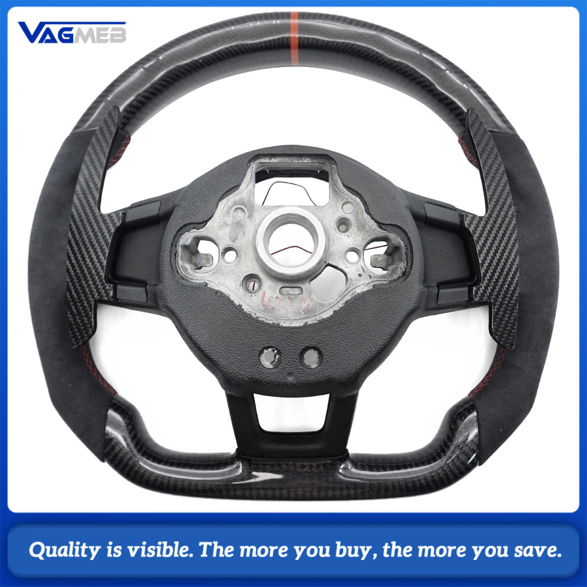 Upgrade Steering Wheel For VW Golf 7 MK7 GTI R Alcantara Forge Carbon LED Racing Wheel