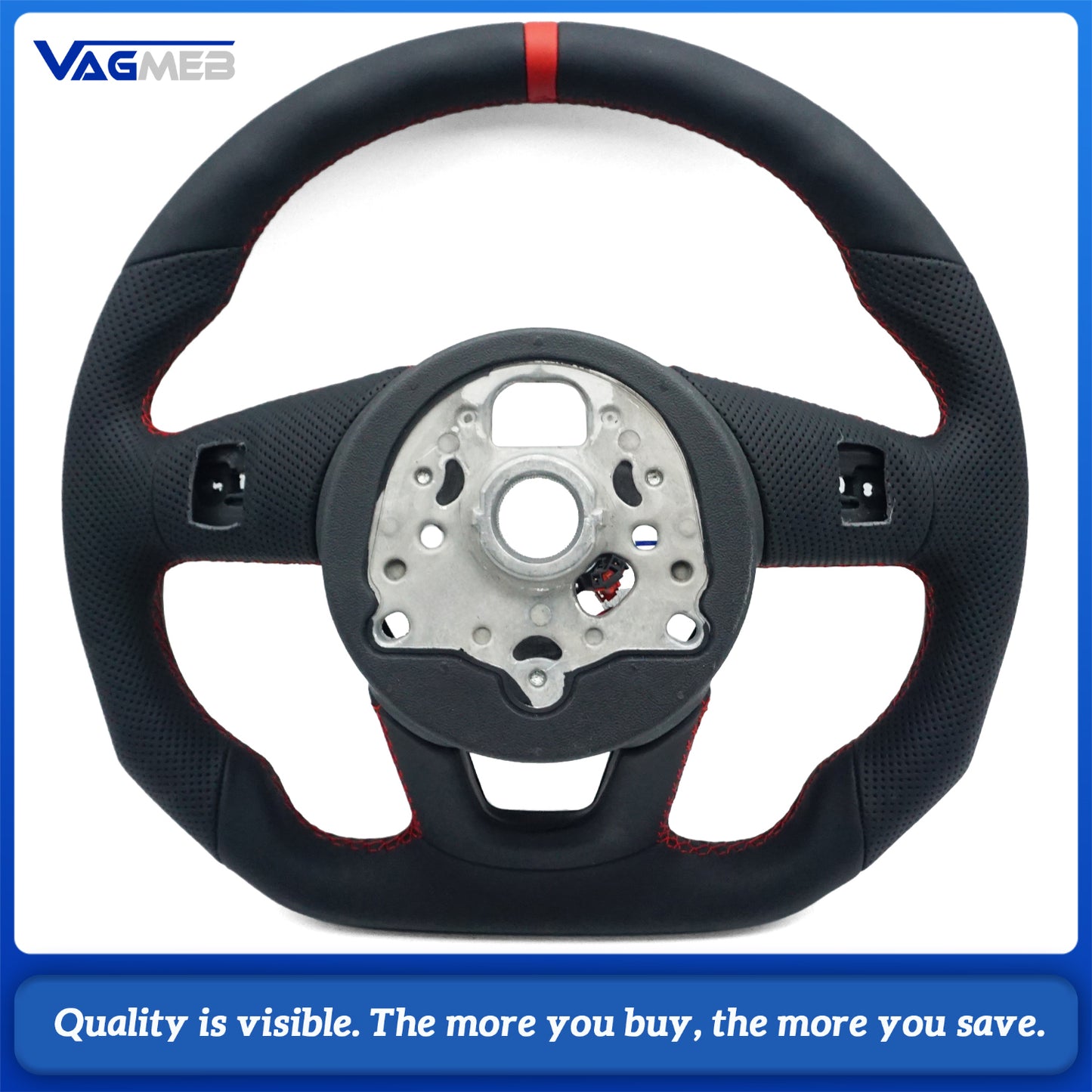 Heated steering wheel suitable for Audi A4 B9 S3 RS4 RS5 A3 A5 S3 S4 S5 2017-2024 leather flat bottomed steering wheel