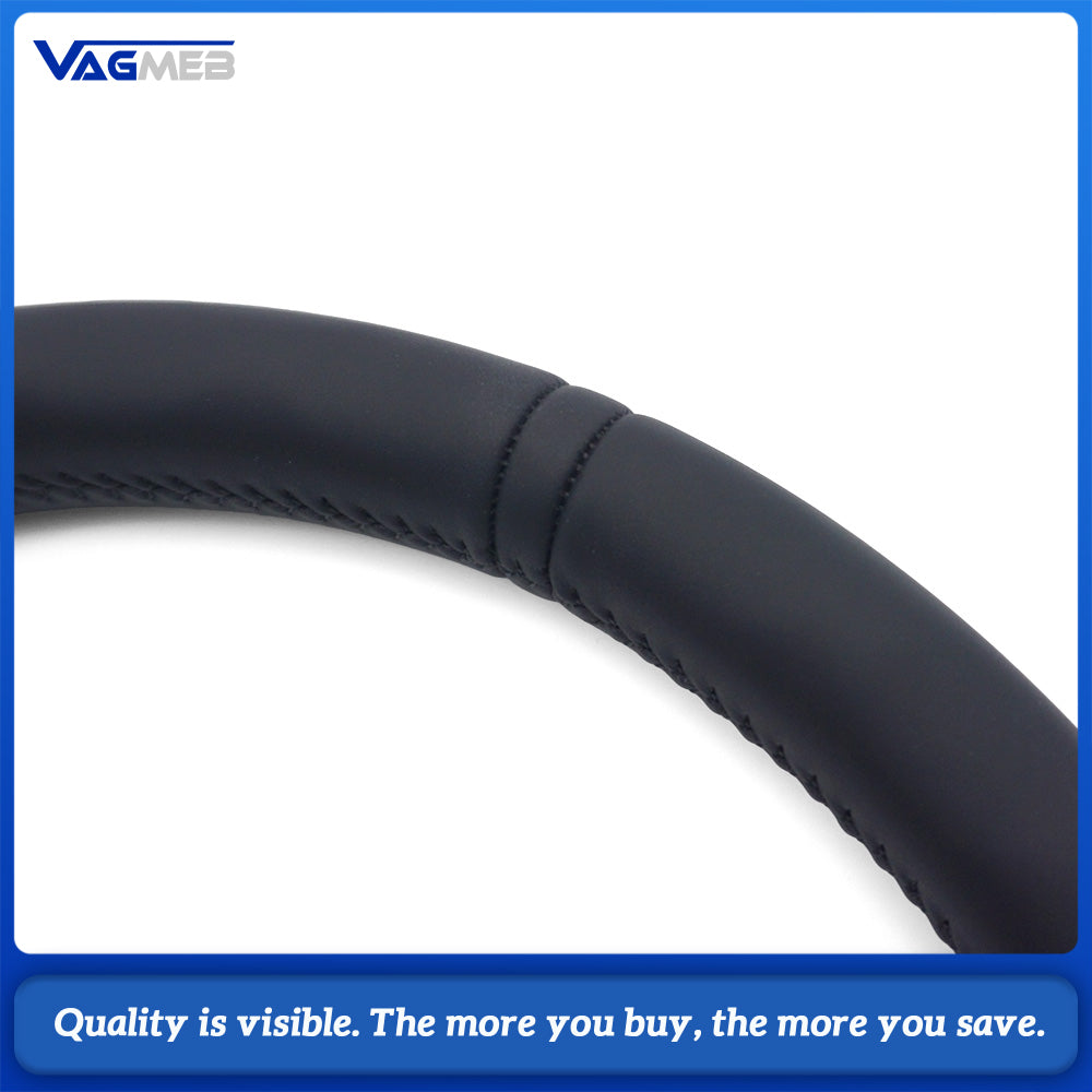 For S-line Styling Racing Steering Wheel For A4 B8 A5 Q5 8R Half Perforated Grip Black Sewing Line
