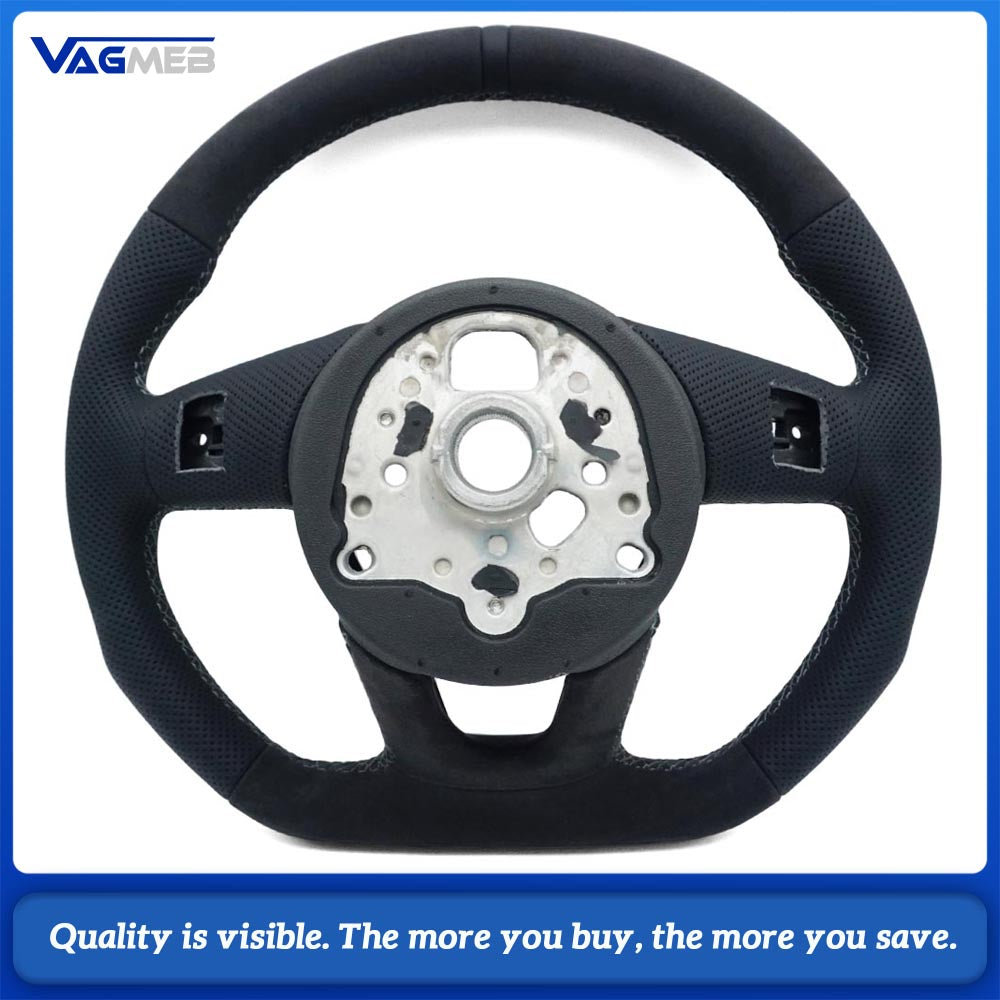 For Audi A4 B9  Sports Style Semi-perforated Leather Steering Wheel
