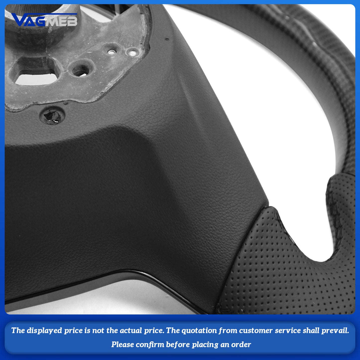 Replacement For VW caddy Leather Real Carbon Fiber Steering Wheel