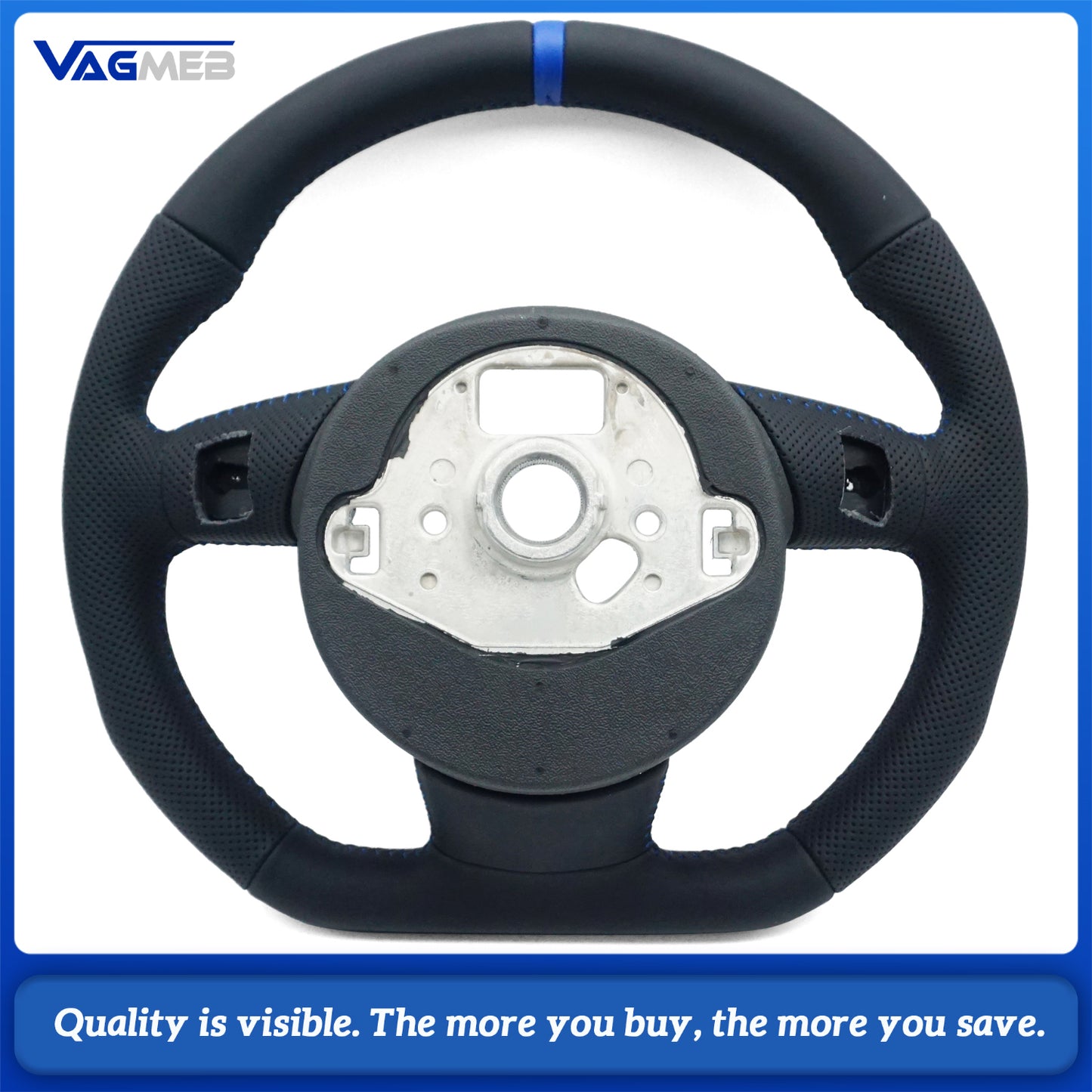Fully Perforated Steering Wheel Flat Bottom Steering Wheel Campaign Assembly For Audi A4B8