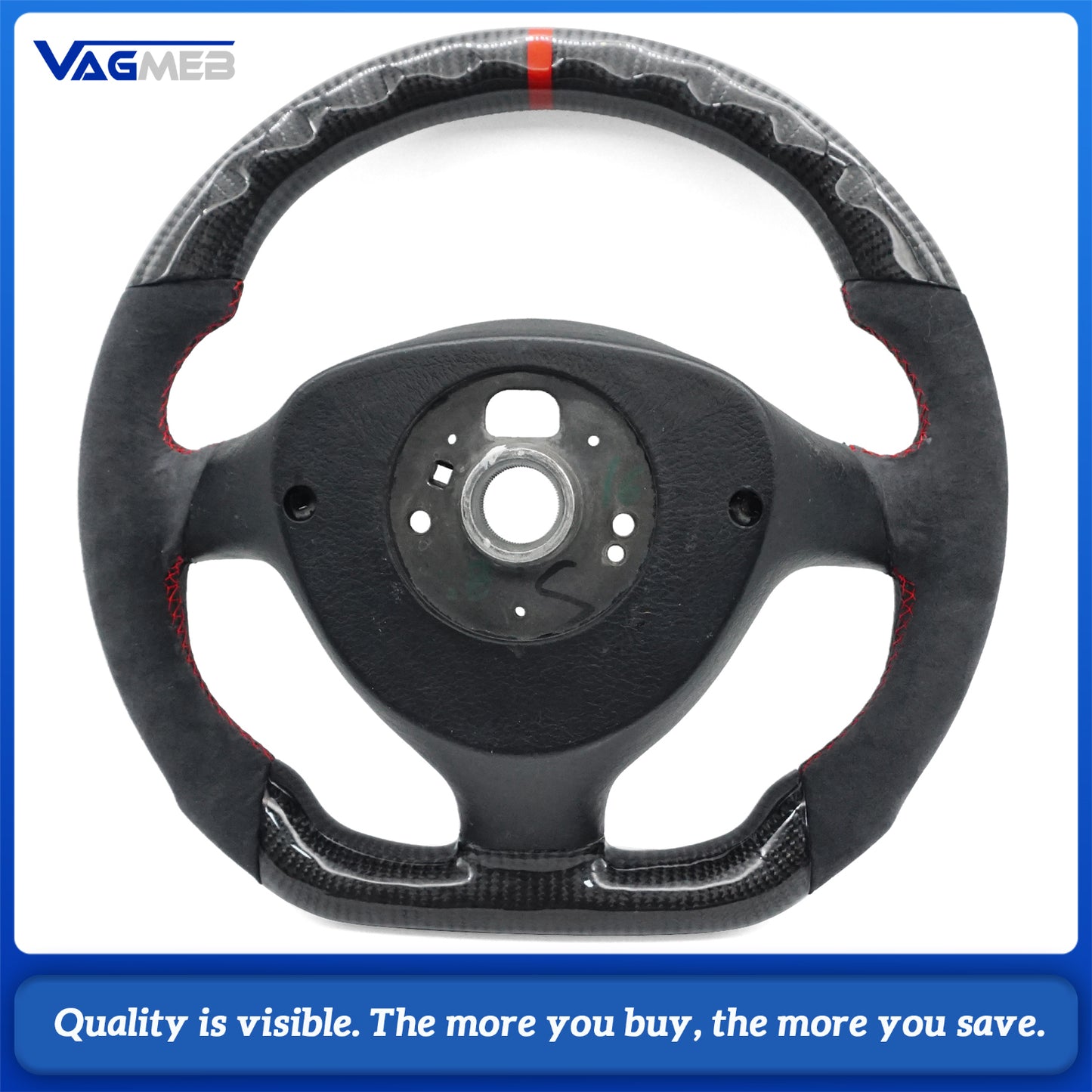 Replacement Real Carbon Fiber Steering Wheel with Leather for VW Volkswagen Golf 4 Mk4 GTI 1997-2002 Bora