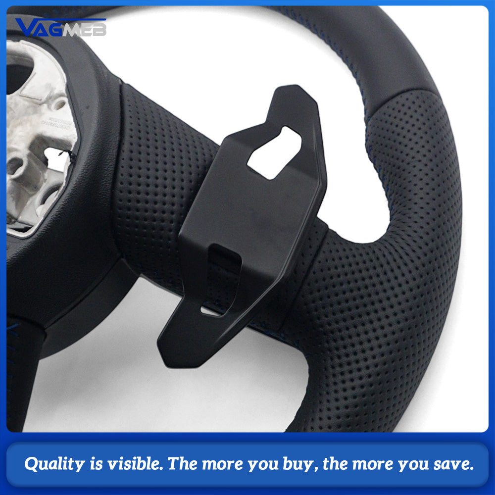 For Audi A3 8Y Perforated Leather Steering Wheel Blue Stitching