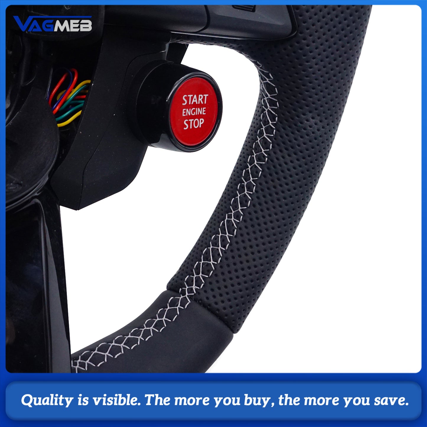 For Audi Q3 Q5 Q7 Q8 RS Q3 RS Q5 Black Leather Perforated Flat Bottomed Steering Wheel With Paddles and Buttons Car Accessories
