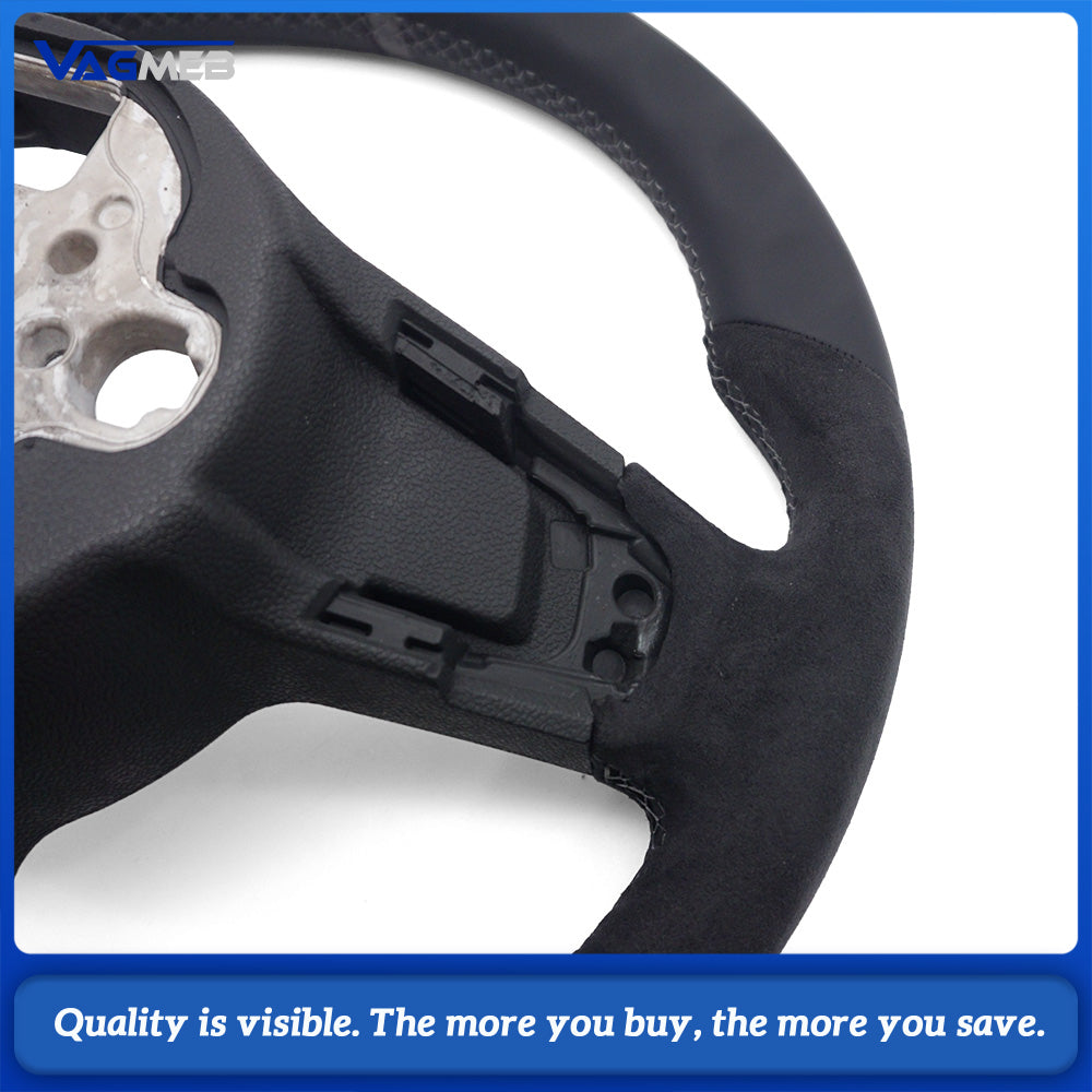 Suede leather perforated material steering whee core for VW Golf MK7 7.5 Polo Tiguan MK2 Passat B8