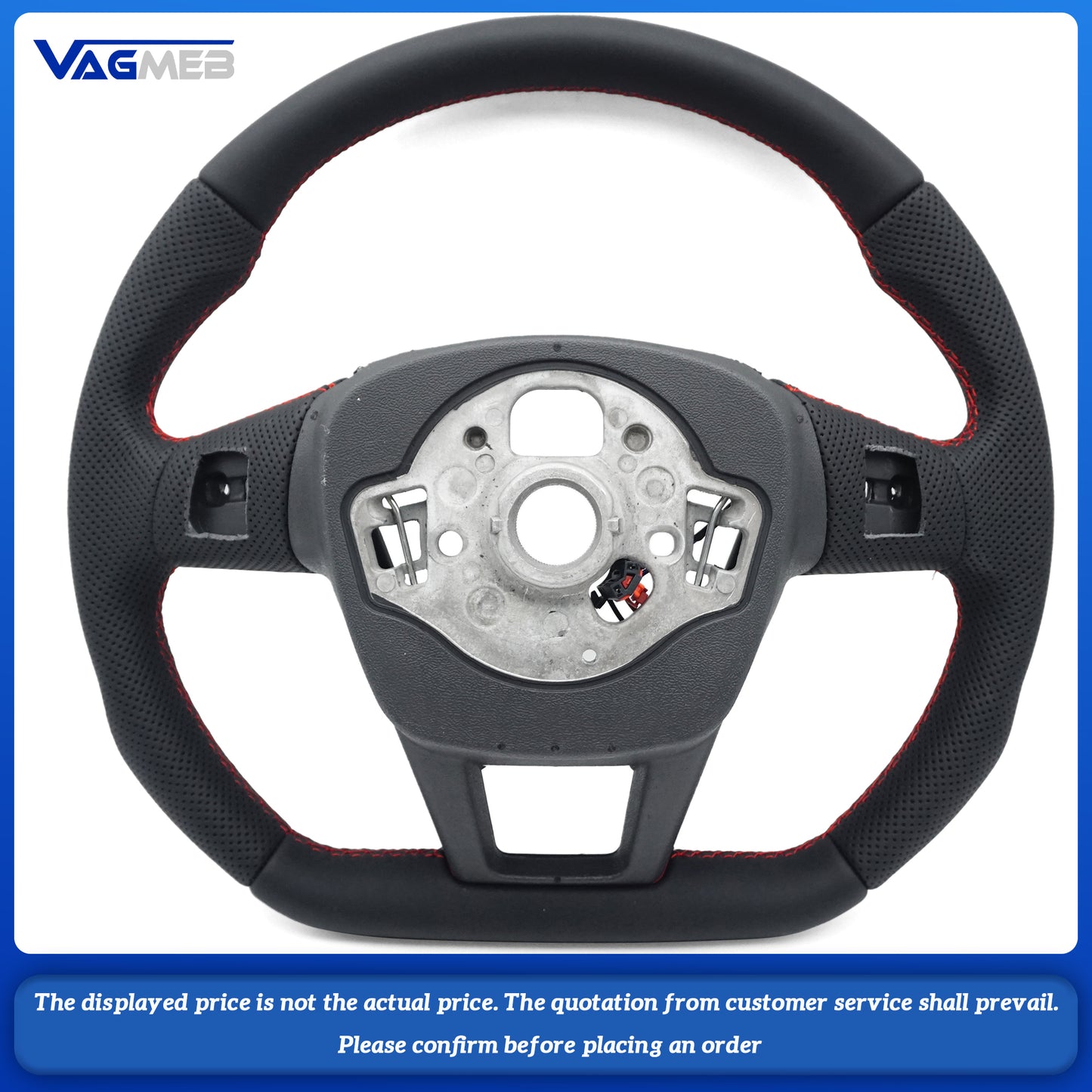 Heated steering wheel for AUDI A6 C8, painted black leather, RED  stitching multifunctional steering wheel, Car Accessories