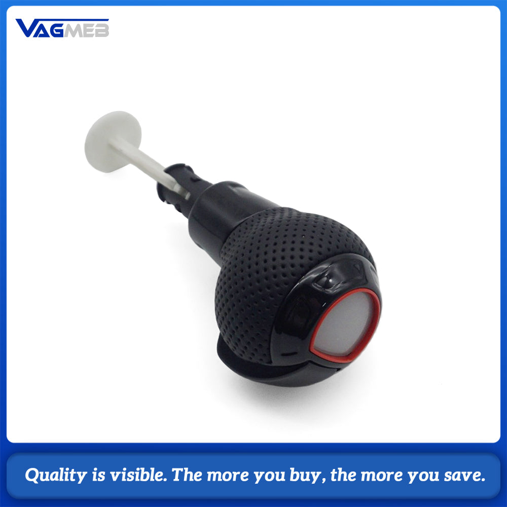 Gloss‑Black Perforated Leather Gear Shift Knob Sport Style Car Interior Modification Shift Ball