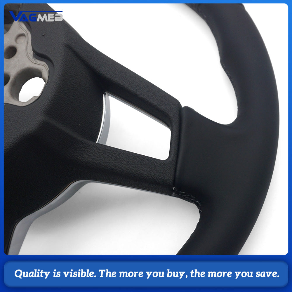 Steering wheel with button frame genuine leather black stitching for VW Golf MK7 GTI