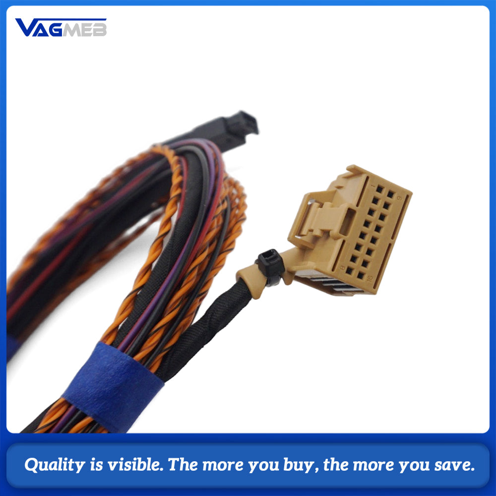 Rear 4K PDC Parking Radar Wiring Harness For VW PQ25 PQ35 Platform Rear Bumper 4‑Sensor Park Assist Retrofit Cable