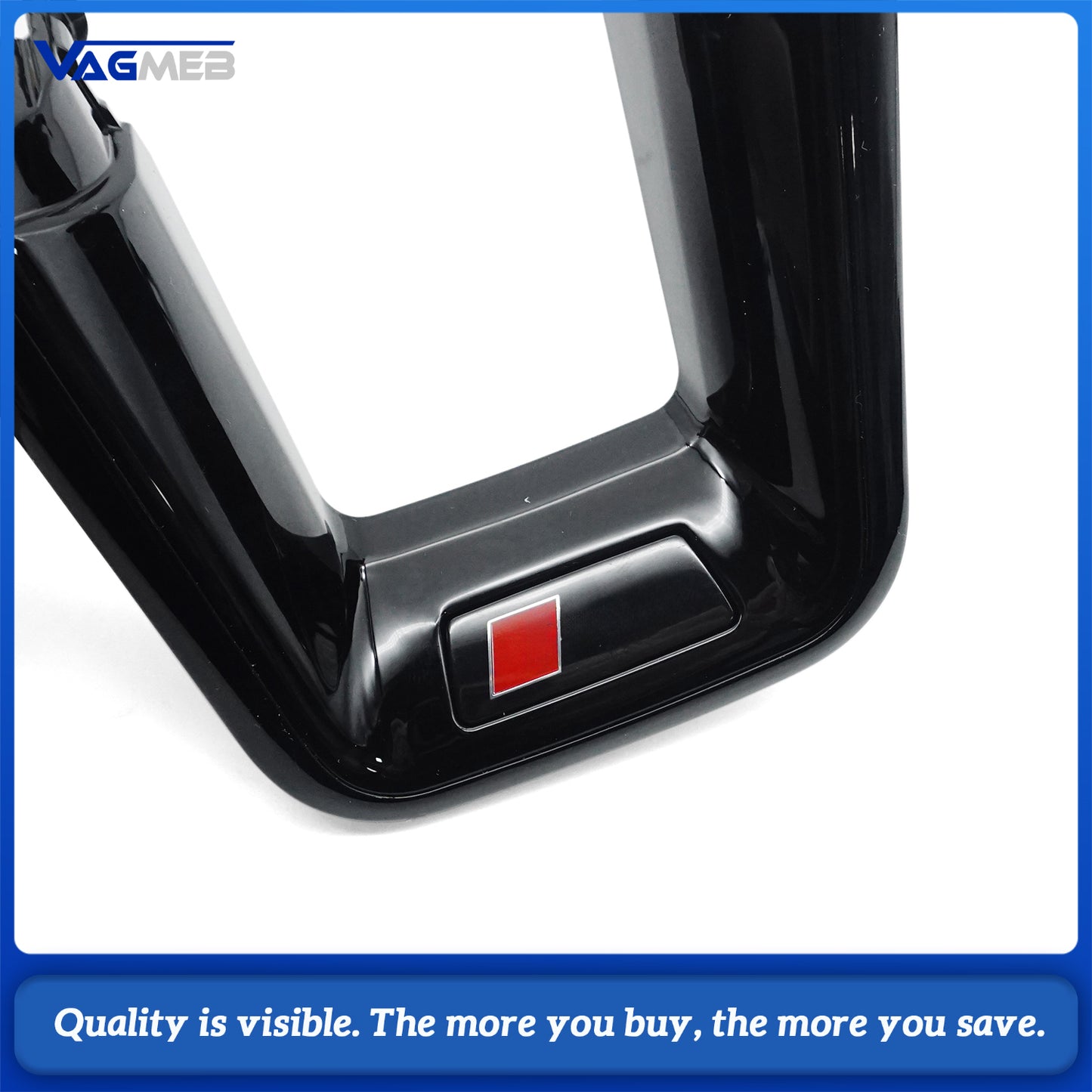 Customize Glossy Black Piano Paint flat bottom Steerinng Wheel Trim for Audi A6C8