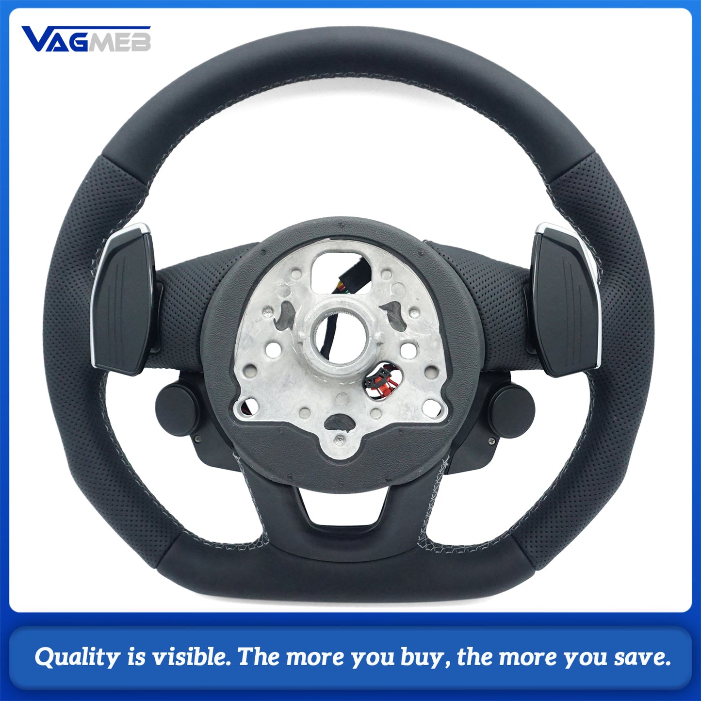 Sport steering wheel suitable For Audi A4 B9 S3 RS4 RS5 A3 A5 S3 S4 S5 perforated leather steering wheel with R8 button