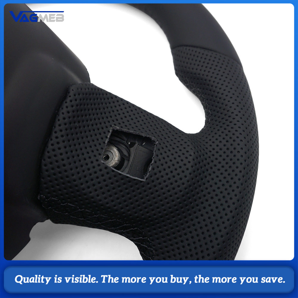 Half perforated For Dodge Challenger/Charger SRT HELLCAT 2015-2020 Perforated Leather Car Steering Wheel