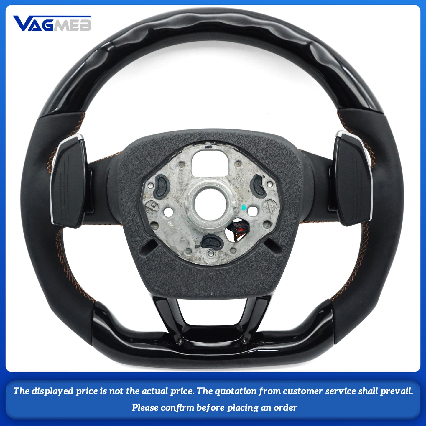 Alcantara leather steering wheel with paddle shifters and heating for Audi Q5 FY