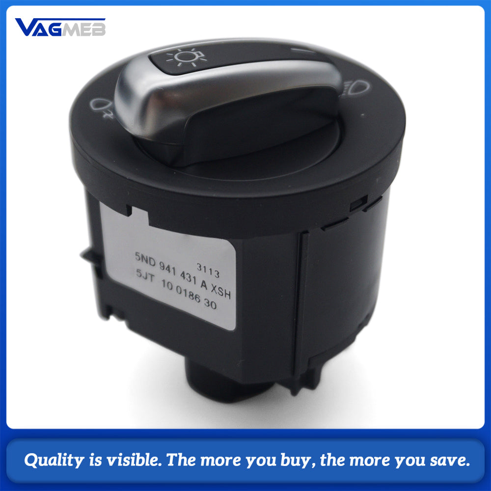 Car Headlight Fog Lamp Control Switch Knob OEM 5ND941431A For VW Golf Tiguan Replacement Part