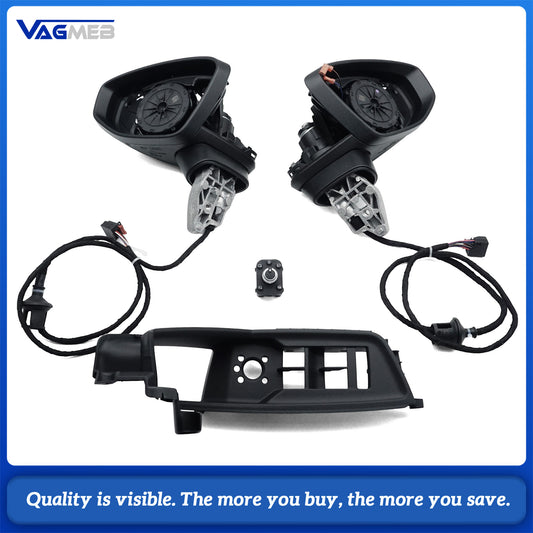 For Audi A3 8Y Electric Folding Mirror Half Assembly Complete Kit With Folding Control Switch 2022
