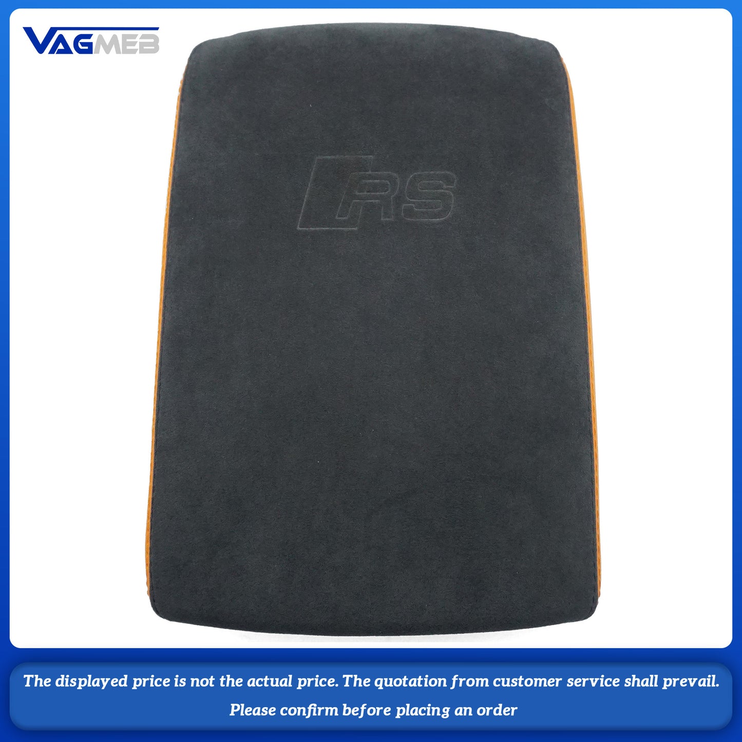 Car Armrest Box Leather Protective Cover For Audi A4 B9 Central Control Armrest Decoration Auto Accessories RS LOGO