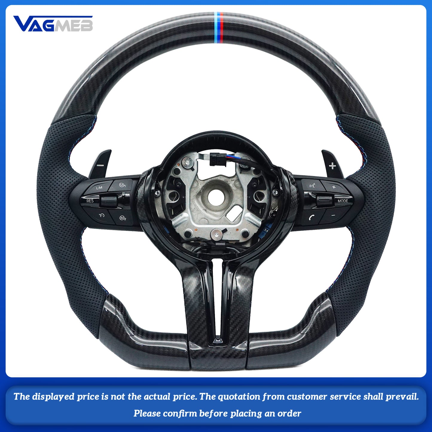 Steering wheel modification suitable for BMW F30 F10 F31 F20 F25 F22 F36 F33 F32 Carbon fiber material customizable color