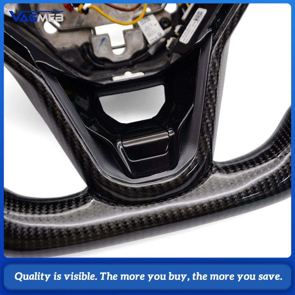 Customized Carbon Fiber Steering Wheel Leather For VW Golf 8 GTI R Line MK8 Car Accessories