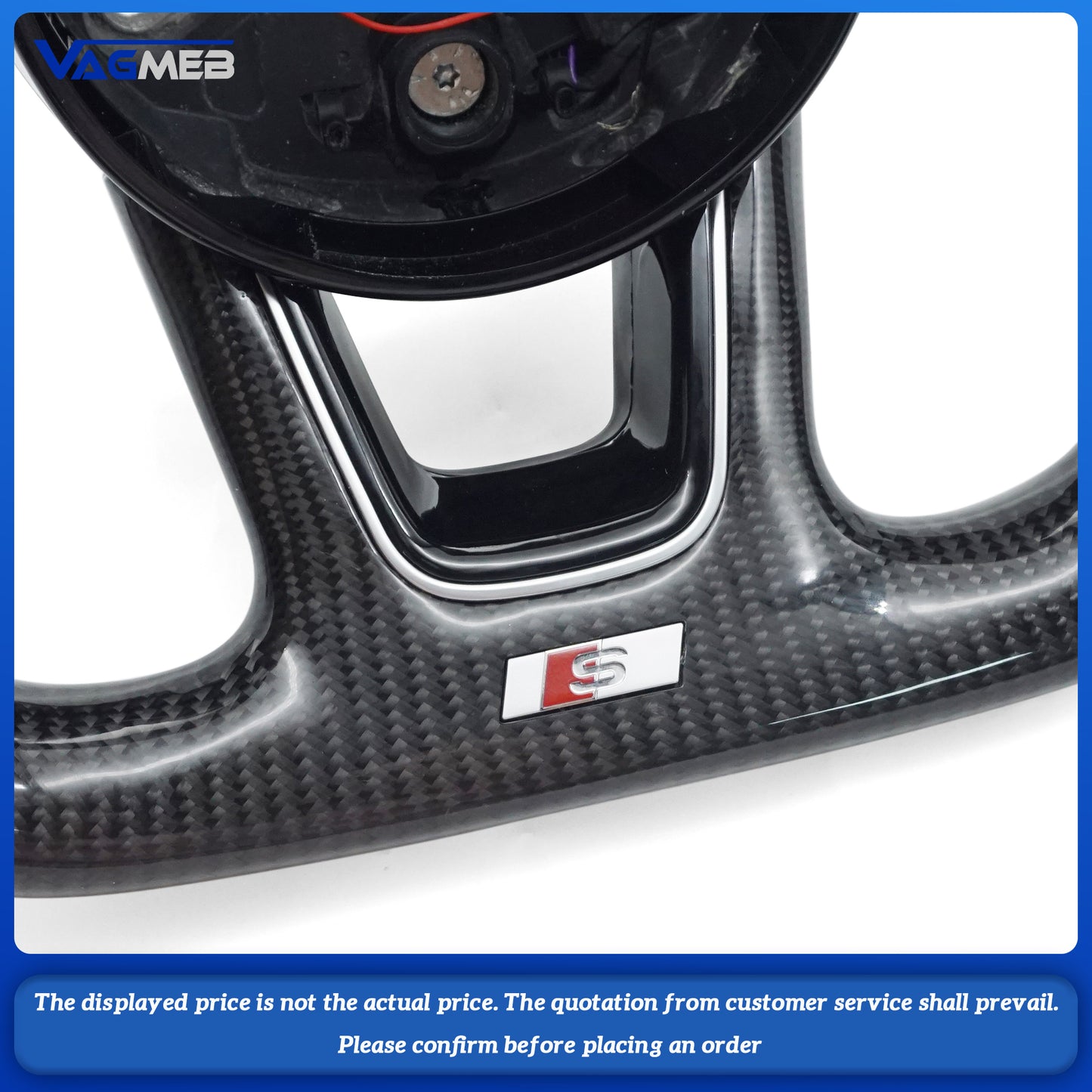 Custom led carbon fiber steering wheel paddle hole For Audi S RS Sline LOGO A4B9