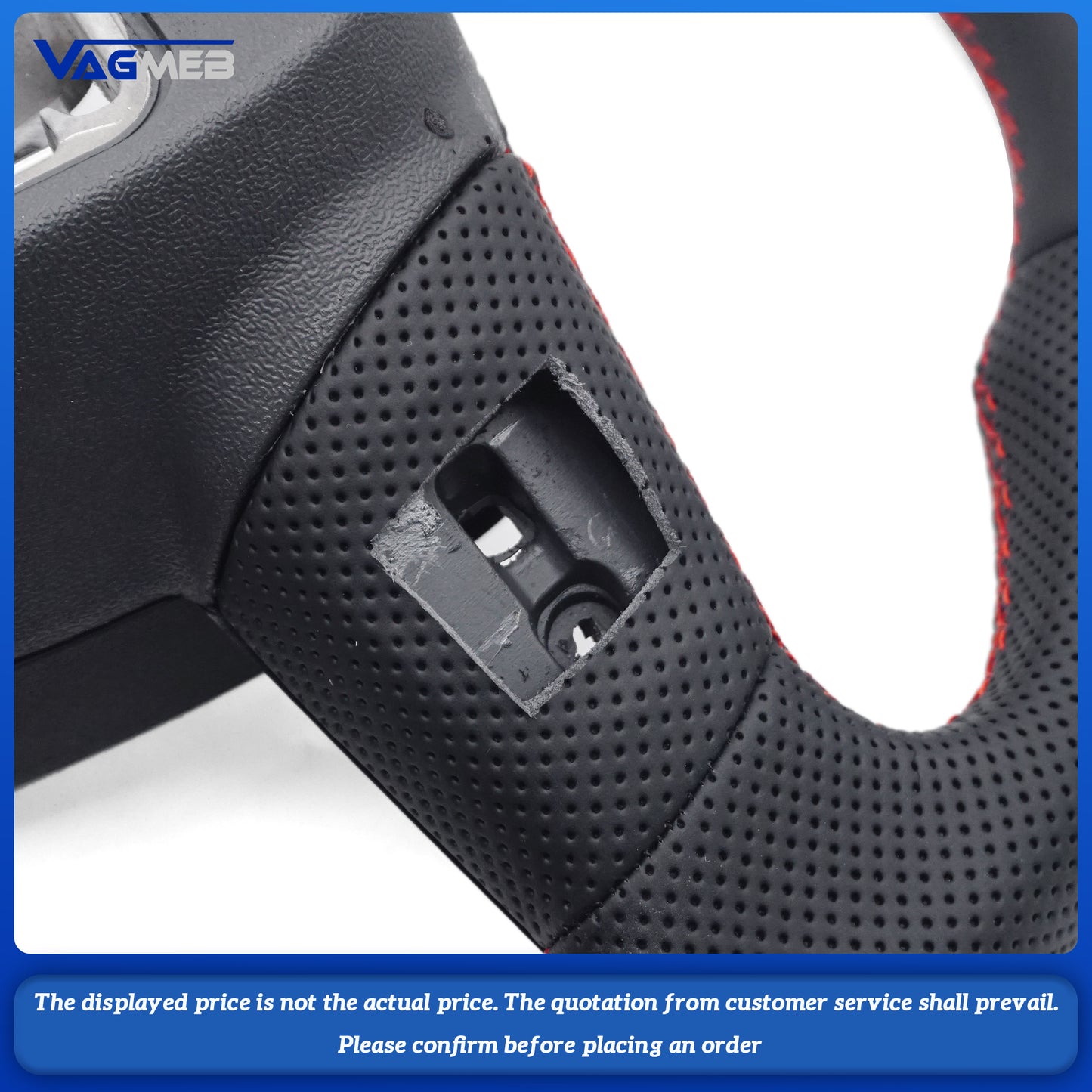 Heated steering wheel for AUDI A6 C8, painted black leather, RED  stitching multifunctional steering wheel, Car Accessories