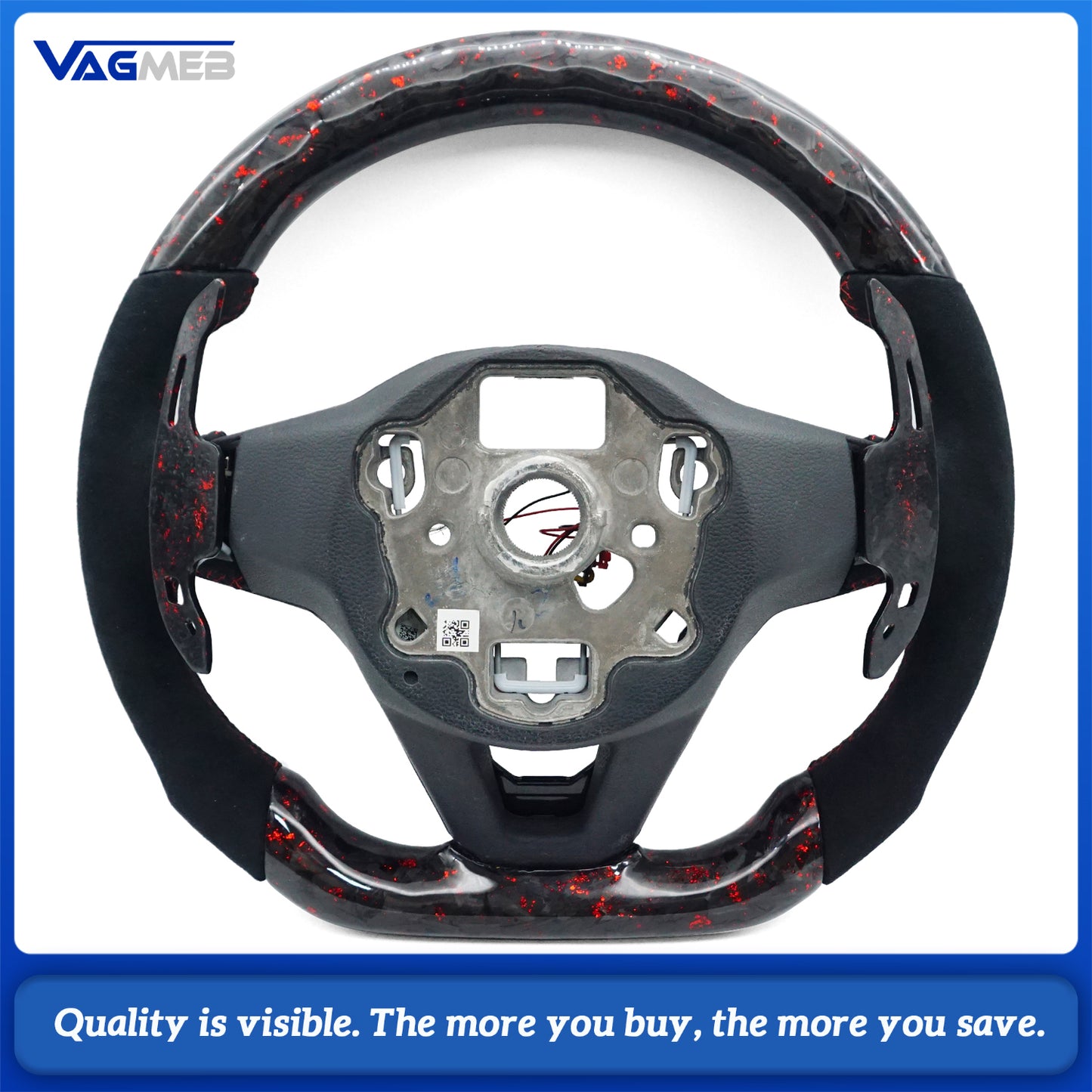 LED Car Steering Wheel Carbon Fiber Custom Leather For VW GOIF MK8 Golf GTi7 GTS Tiguan L Passat Car Accessories