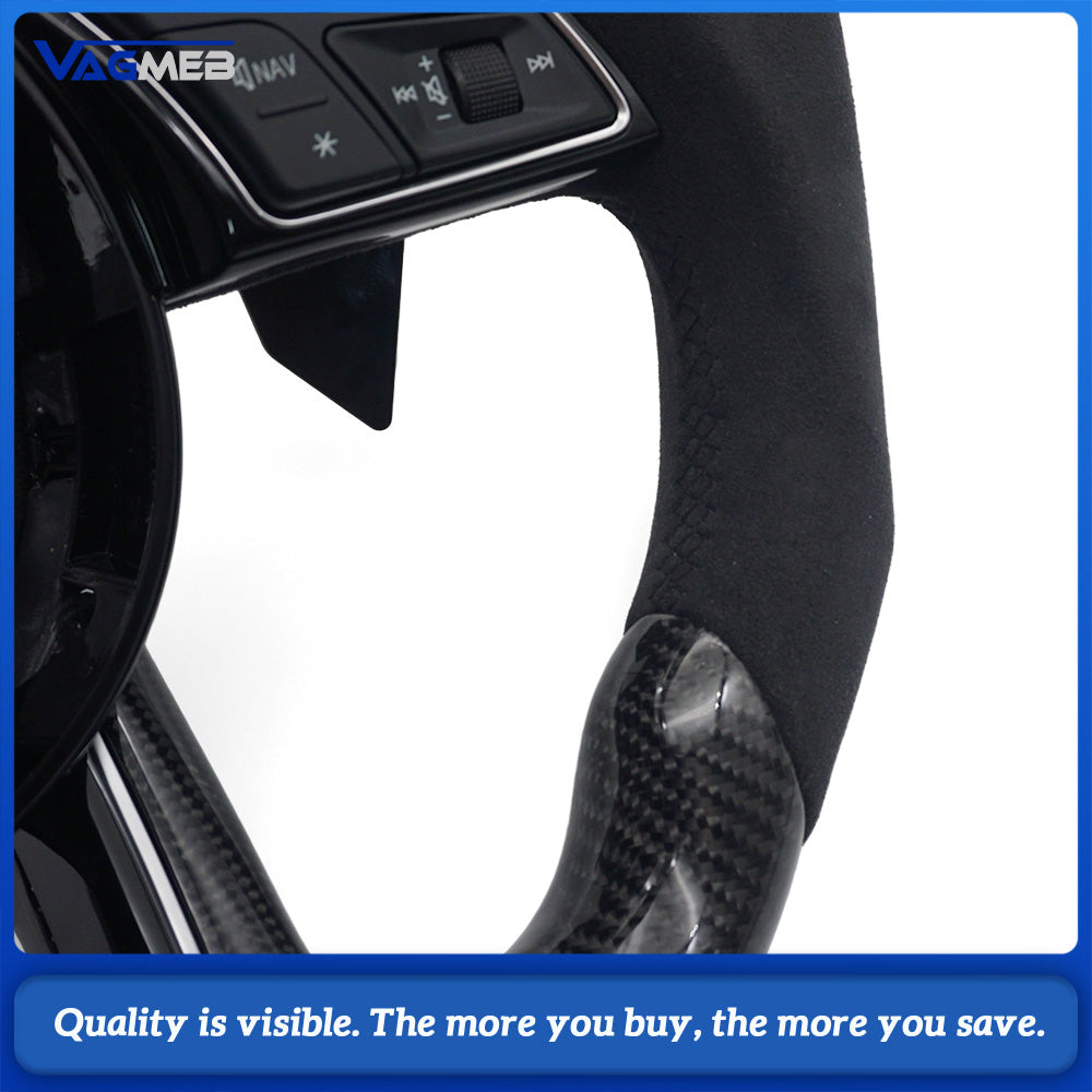 Grip Carbon Fiber LED Illuminated Steering Wheel For Audi A4B9