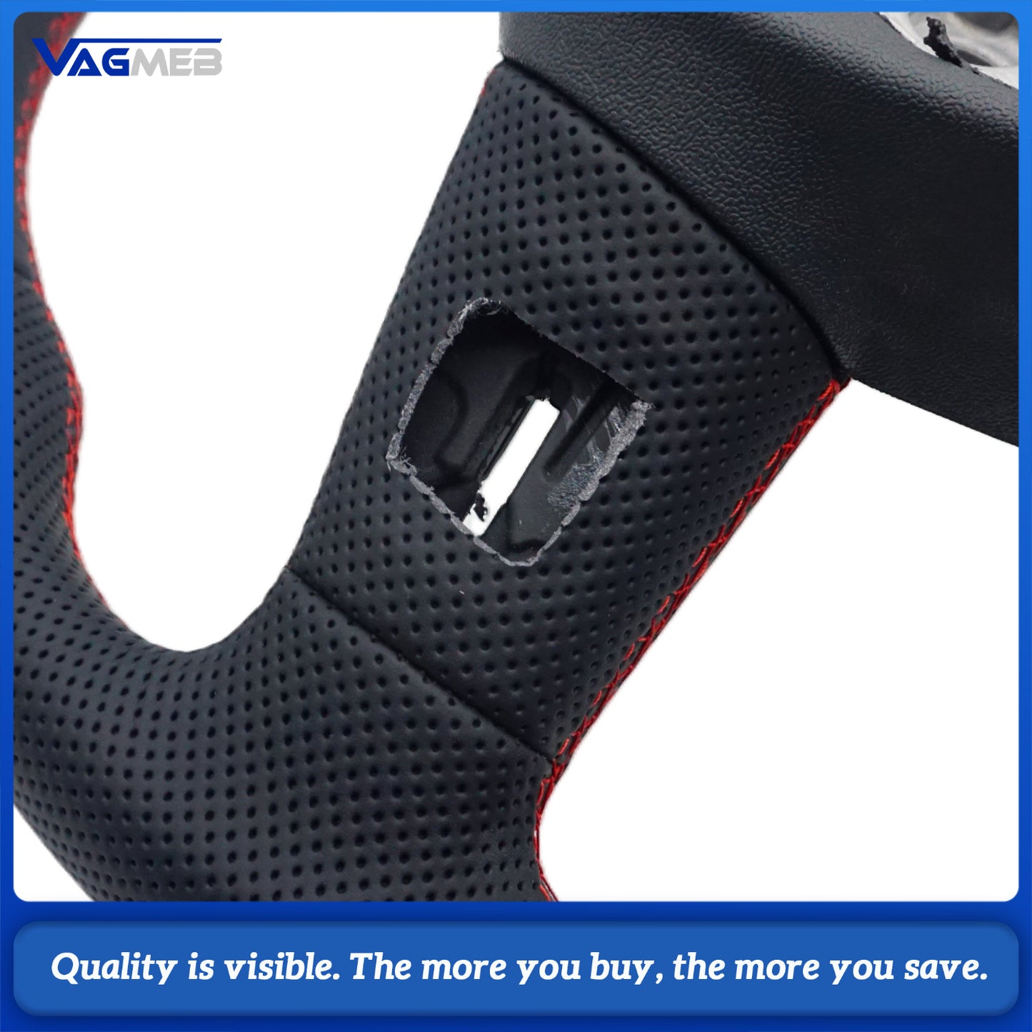 For Audi Q3 F3 Full leather perforated flat bottomed steering wheel With heating function