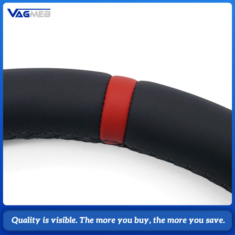 Car Half Perforated Steering Wheel Black Stitching Red Center Marker Heated Function Without Paddle Shifters Replacement For Audi A4 B9