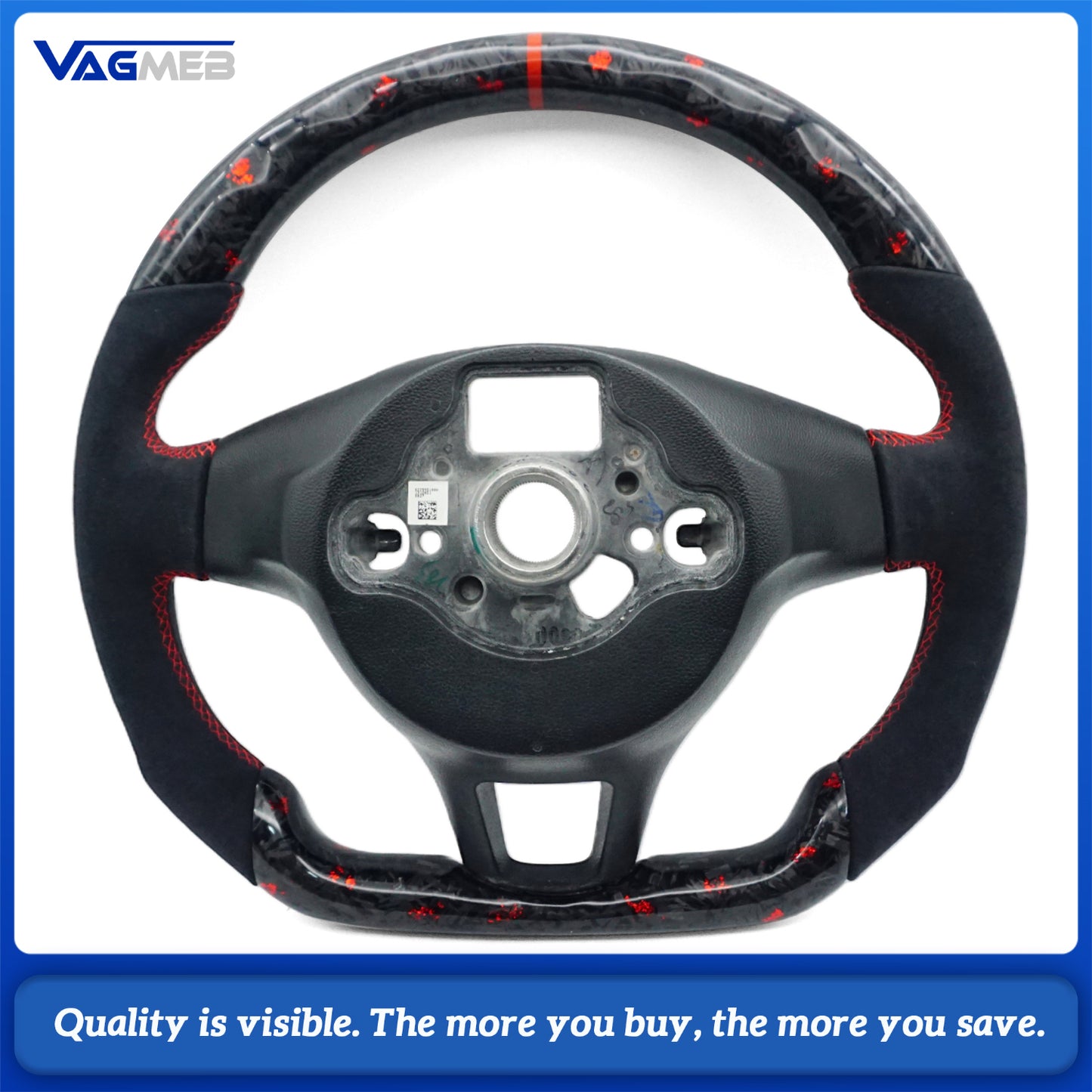 For VW Golf MK7 TSI TDI Carbon Fiber Steering Wheel Manual Car Accessories Red and blue Manual Car Accessorie