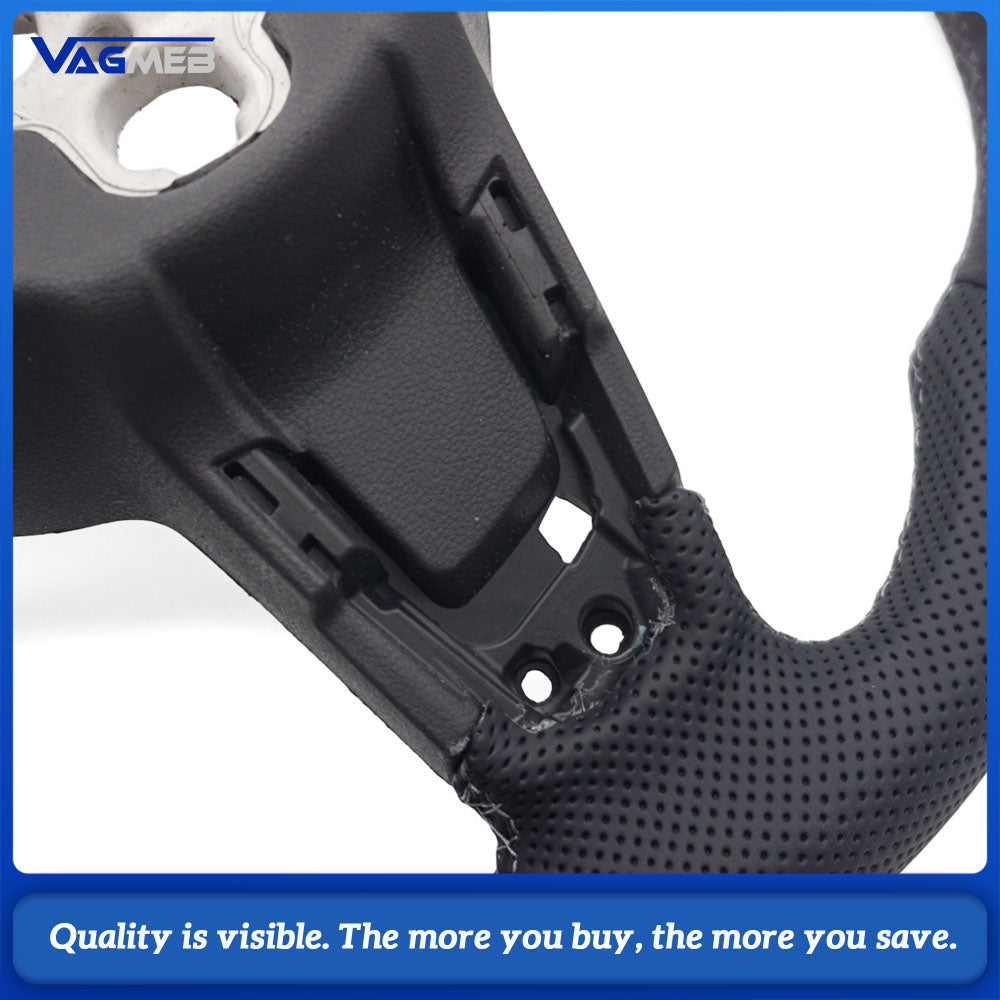 Suitable for Volkswagen Golf MK7 R GTI GTD Polo GTI Scirocco 2015 2016 T-ROC, leather semi perforated material steering wheel