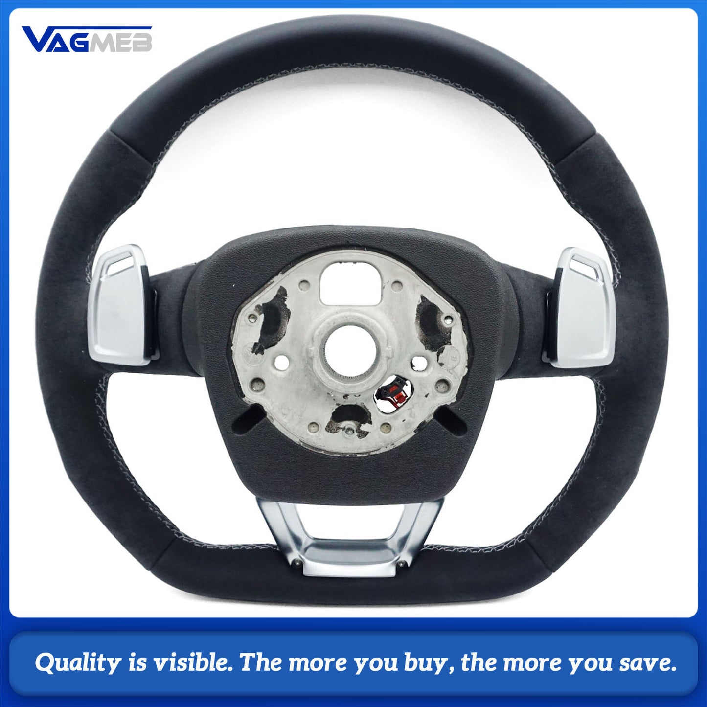Alcantara leather flat bottomed sports steering wheel with heating For Audi Q5 FY Q7 4M Q8, Car Accessories