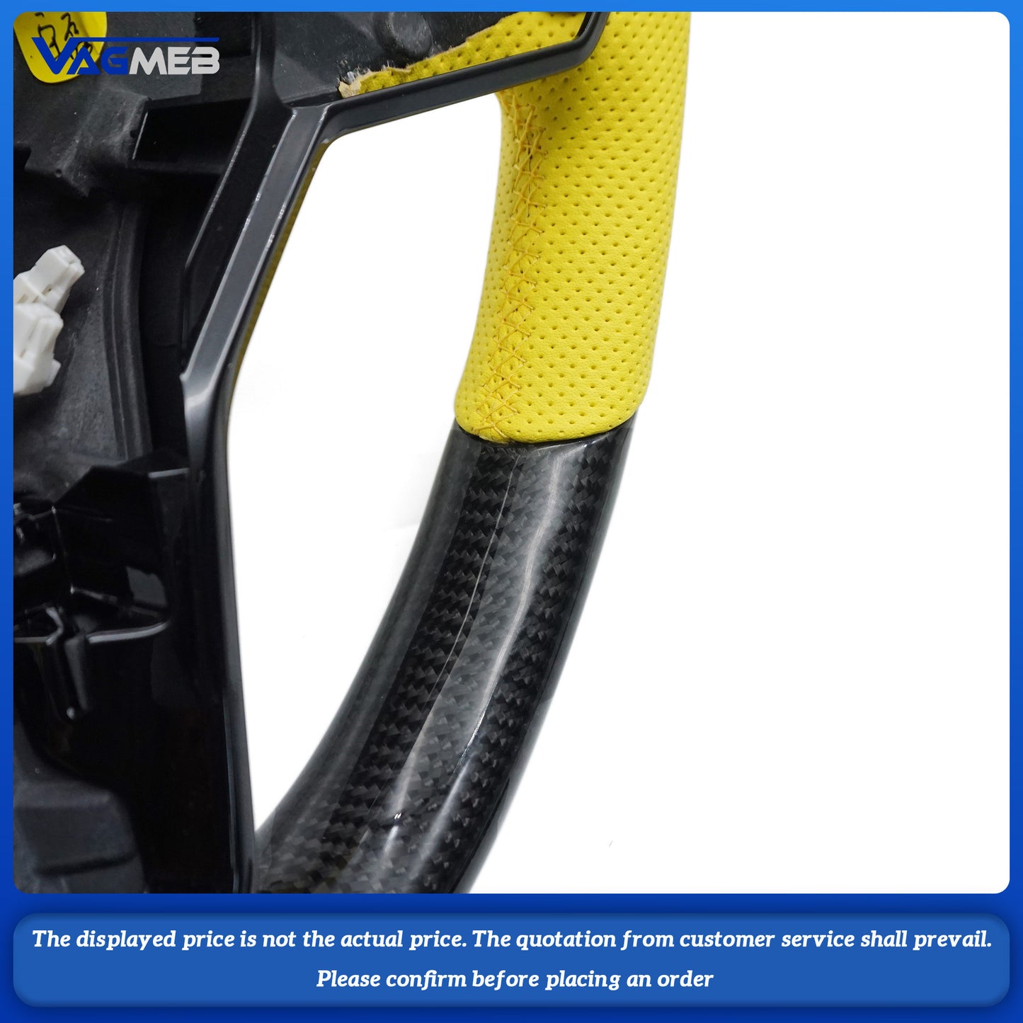 For VW Golf 8 GTI Golf MK8 GTI Custom carbon fiber leather semi-perforated leather steering wheel Customized styles