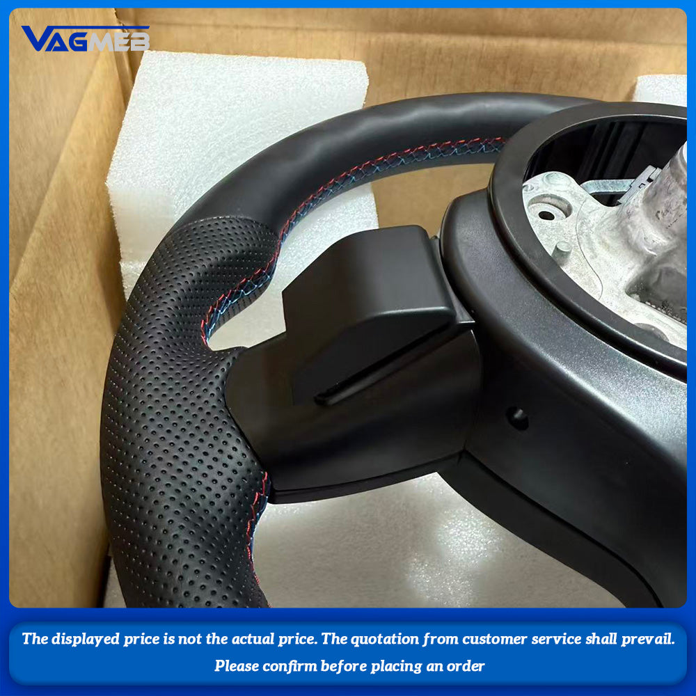 For BMW F30 F31 F32 F10 F20 F07 F01 E46 E60 E90 Color Stitching Perforated Leather Sport Steering Wheel M Logo Car Assembly
