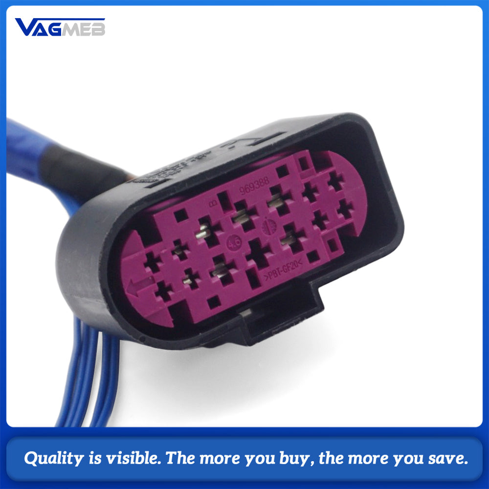 For VW Golf 7 MK7 HID Xenon Headlight 10 to 14 Pin Connector Adapter Wire Harness Vehicle Cable